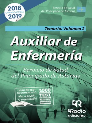 cover image of Auxiliar de Enfermería. Servicio de Salud del Principado de Asturias. Temario Volumen 2
